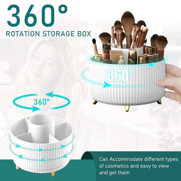360° Rotating Makeup Organizer – Desktop Storage Stand